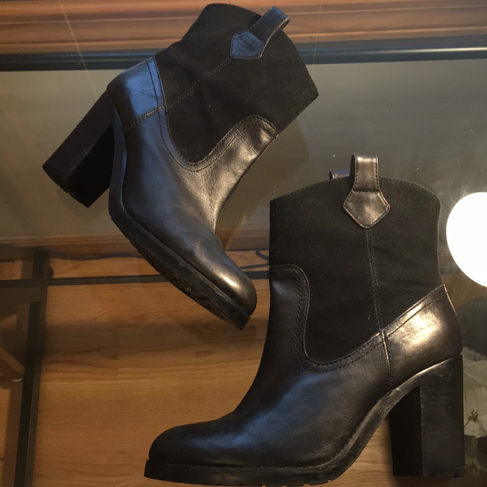 Black Leather Booties